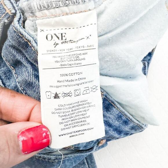 One by One Teaspon Thrashed Free Birds Low Waist Denim Jeans Size 25 - Picture 7 of 11